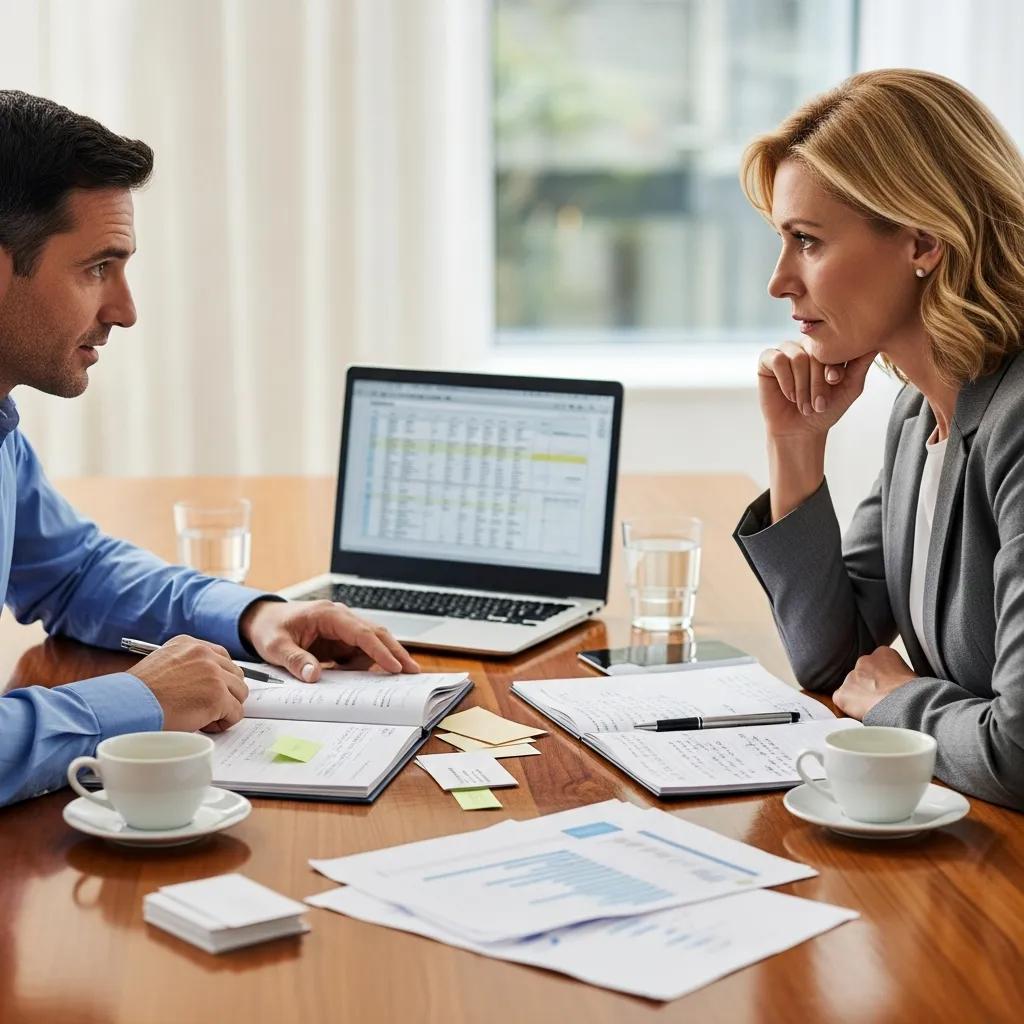 Individuals negotiating offers for their house, illustrating the negotiation process during divorce.webp